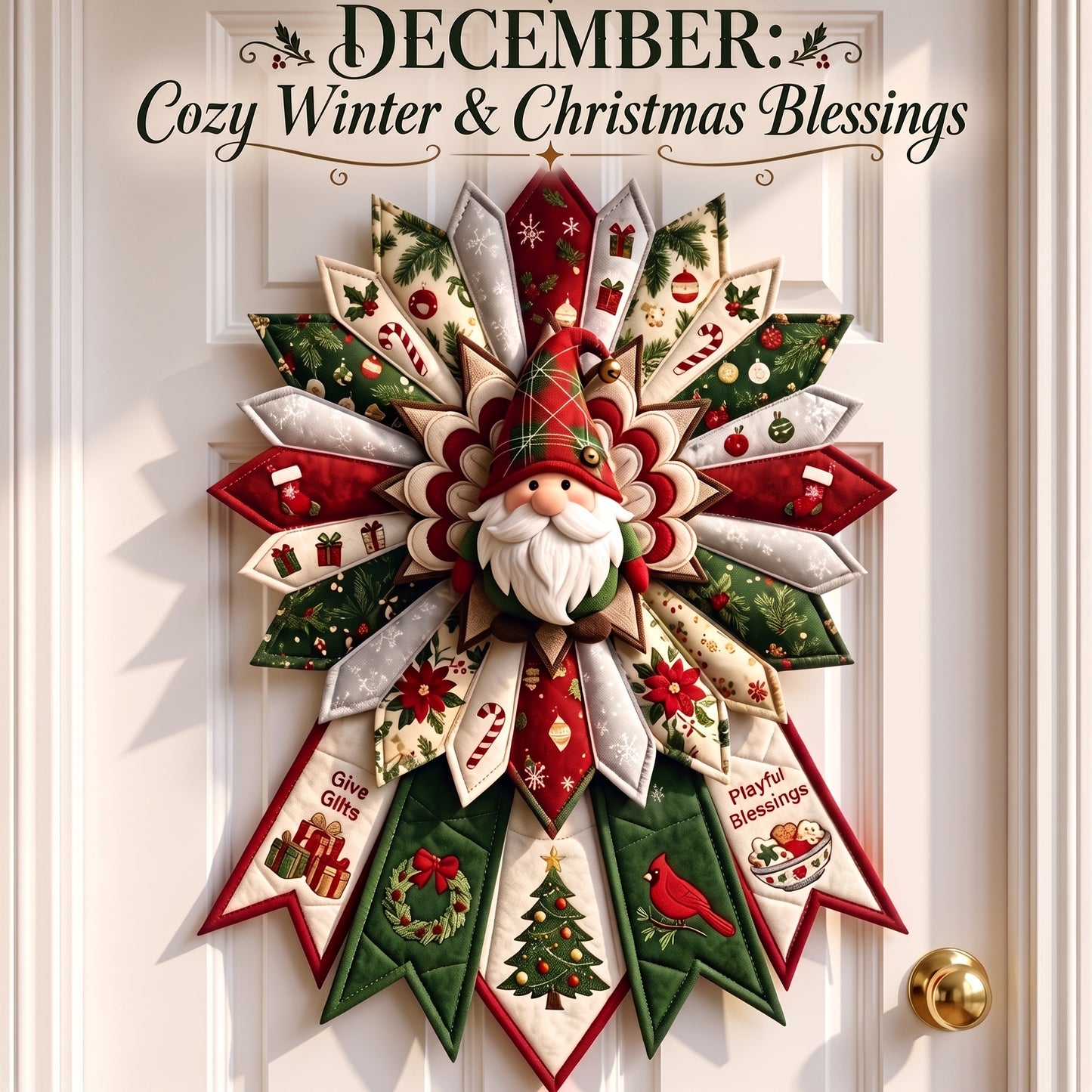 DIY Monthly Seasonal Door Hanger Kit 🎪 Farmhouse Fabric Wreath for Front Door, 12 Month Holiday Home Decor