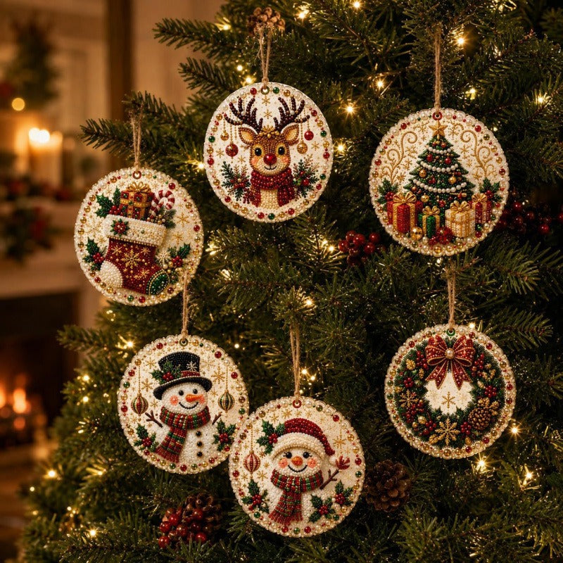 ✨🎁6 Pcs Christmas DIY Diamond Painting Ornaments