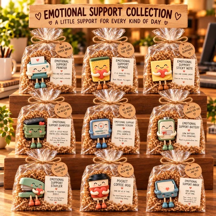 π₯ Emotional Support Desk Companions π Funny Coworker Gift with Encouraging Message Card