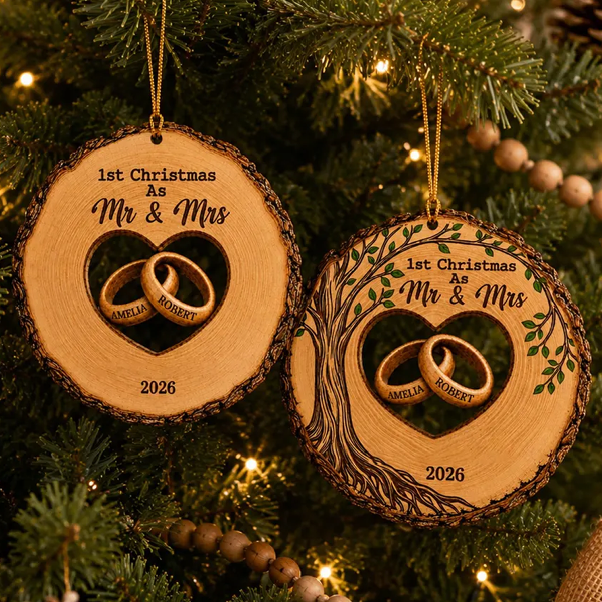 Personalized First Christmas Married Ornament