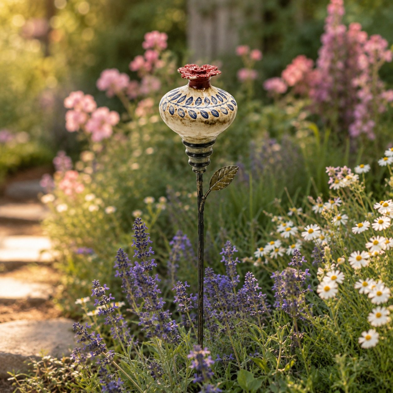 π¦ Retro hummingbird feeder garden pole