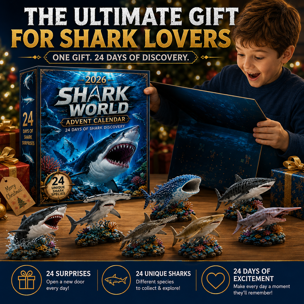 π₯50% Off Today Only-π¦ 2026 Shark World Advent Calendar