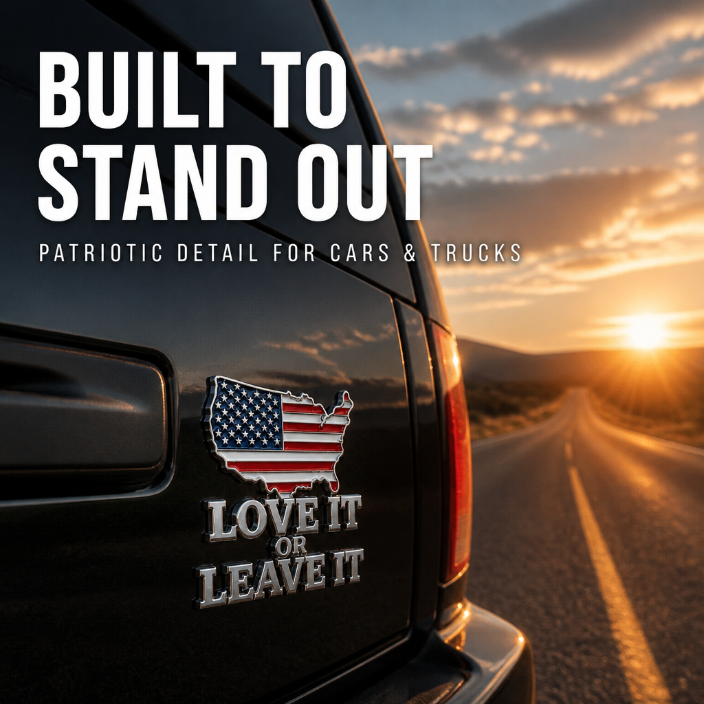 đ„Hot Sale 65% OFFđ„-âLOVE IT OR LEAVE ITâ USA Flag Emblem Car Badge