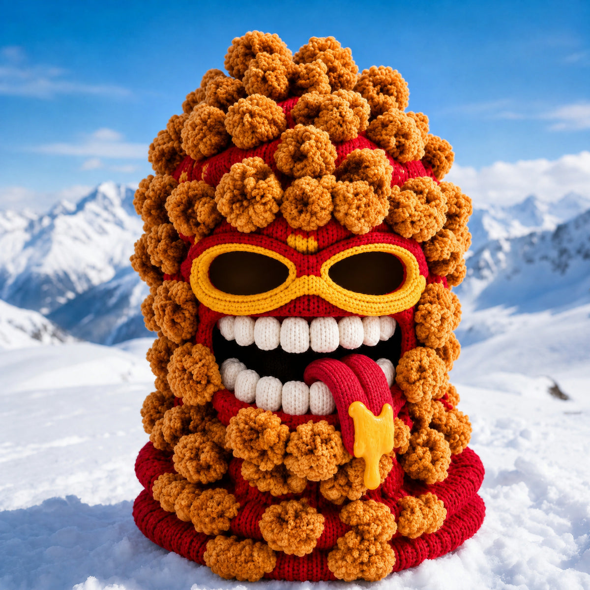 ๐ Knitted Burger Ski Hat | Funny Hamburger Beanie for Snowboarding Winter Slopes