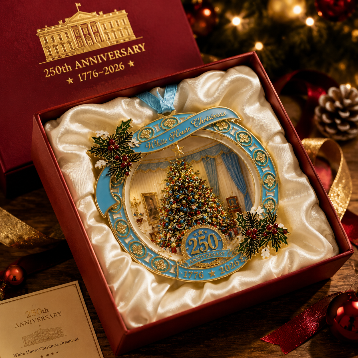 🔥250th Anniversary View of the Christmas tree in the White House bedroom
