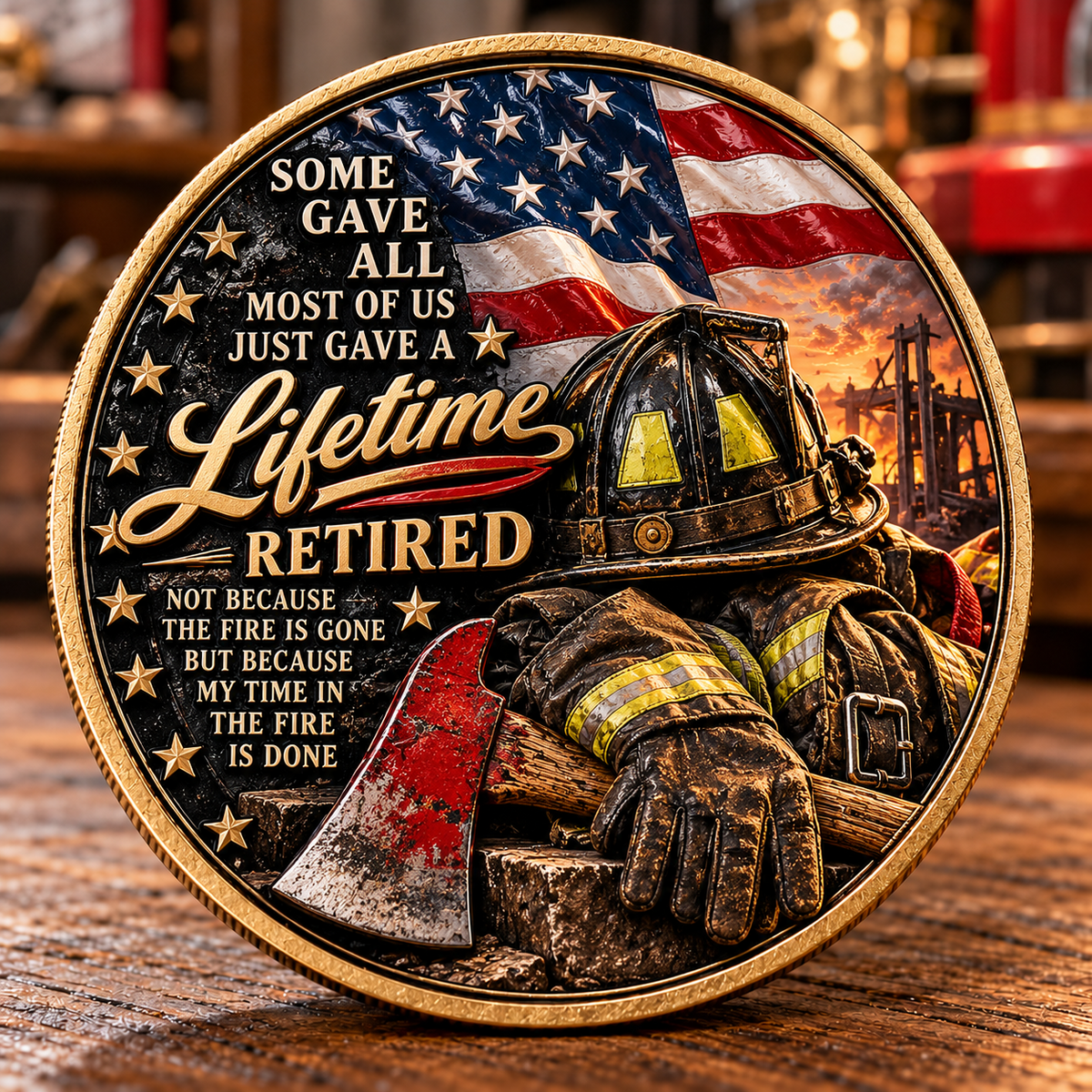 🇺🇸 Last Day Promo: 49% OFF 🔥Retired Firefighter A Lifetime of Service Challenge Coin🪓