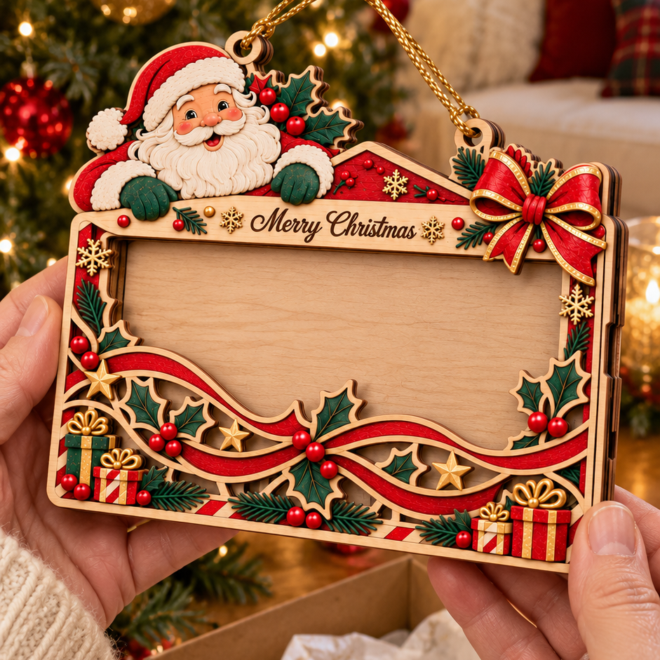 š Wooden Christmas Cash Gift Holder Ornament