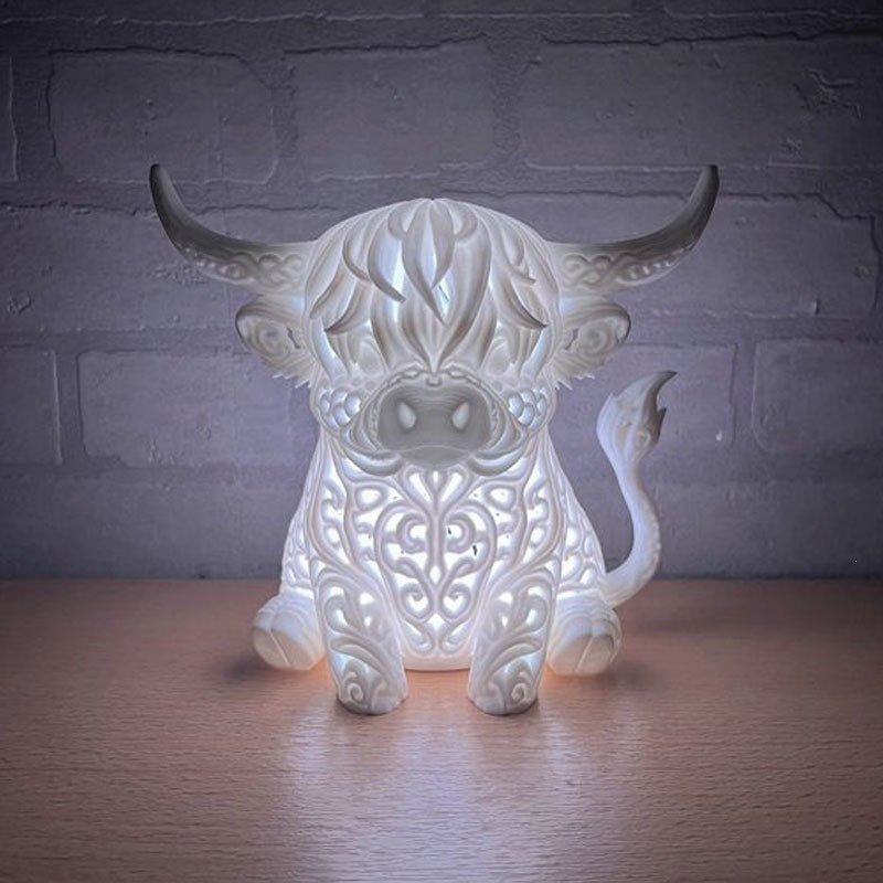 ๐ฎ Highland Cow Tea Light Holder โ Adorable Rustic Farmhouse Decor