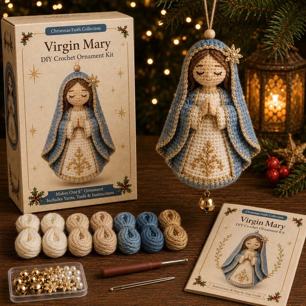 🎄Beginner-Friendly Christmas Character DIY Ornament Kit | Complete Craft Set with Gift Box Soft, Materials, Decorative Details & Step-by-Step Instructions Included ✨