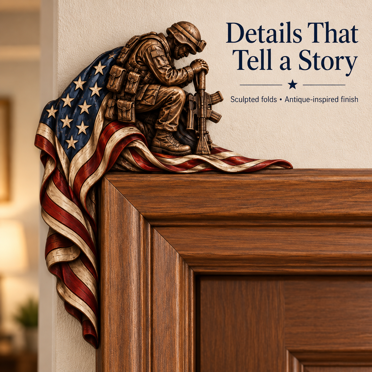 Veteran Memorial Wooden Door Corner Decor