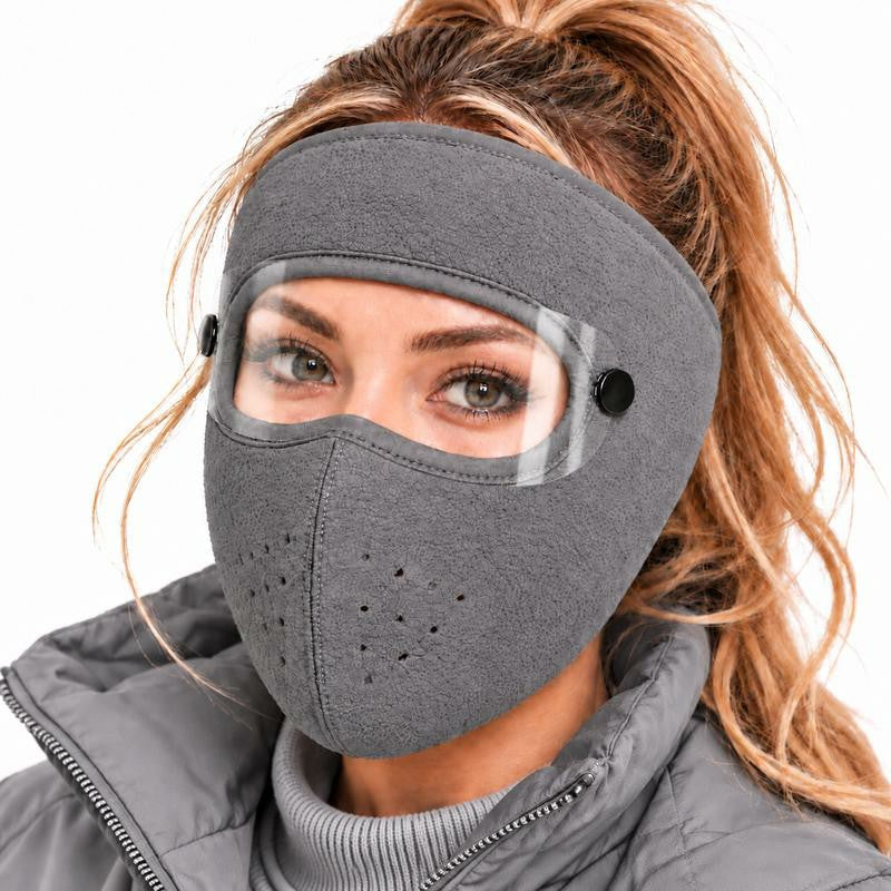 Winter Face Mask with Detachable Goggles, Windproof Thermal Fleece Lined Full Face Cover š„½