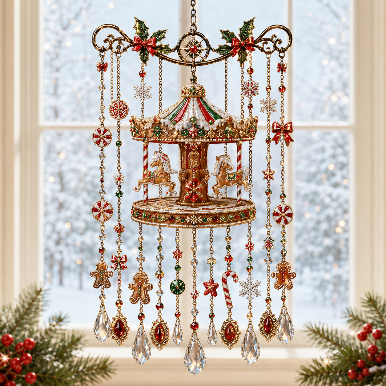 š„Last Day 49% OFF - Handmade Christmas Stained Glass Window Hanging