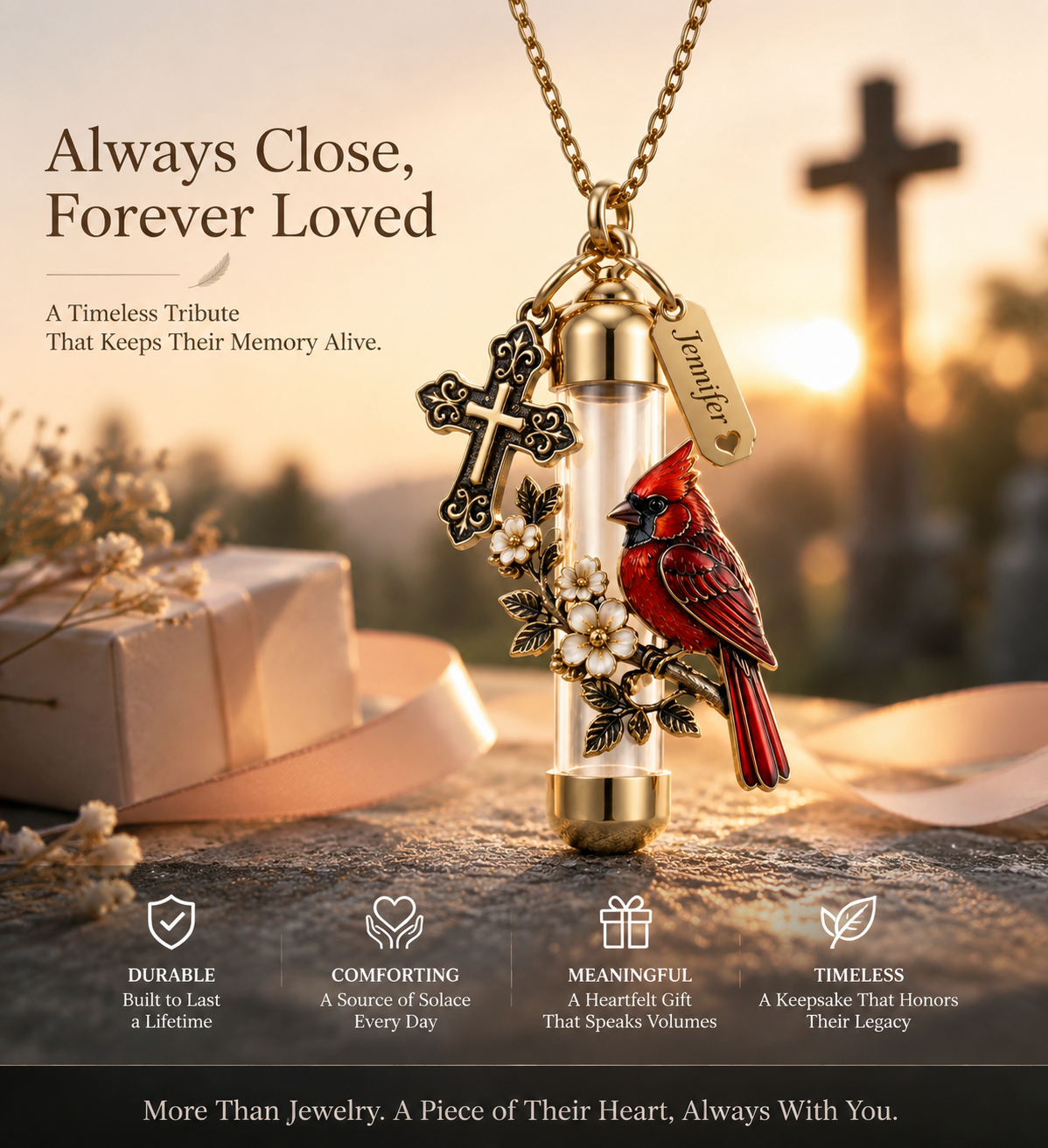 đŚAlways in My Heart â Personalized Cremation Ash Urn Necklace|A lasting tribute to the ones we love. â¤ď¸