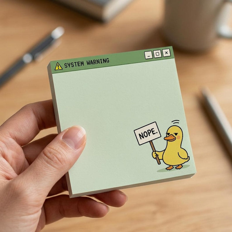 🦆 Quack Up Your Reminders! Cute & Sassy Duck Sticky Notes (4-Pack) 🌟