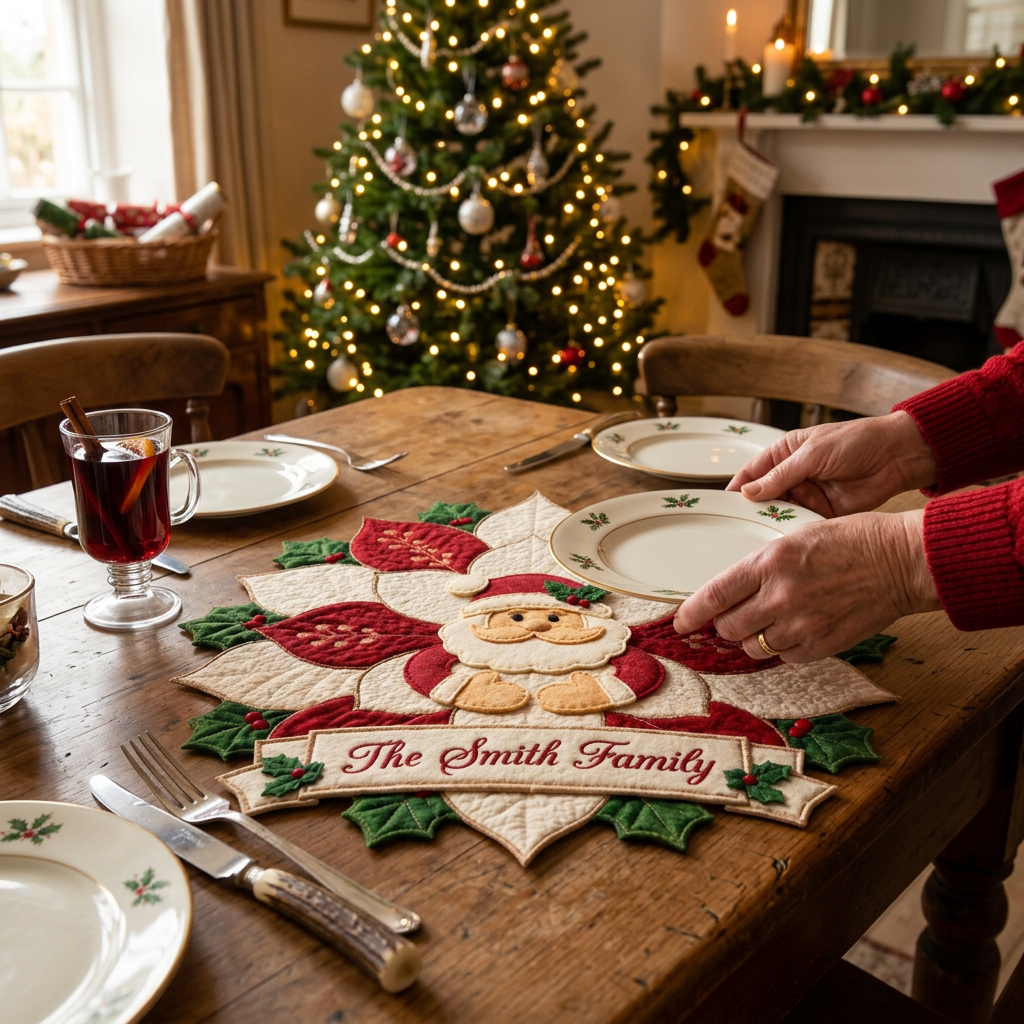 Personalized Santa Felt Christmas Table Topper