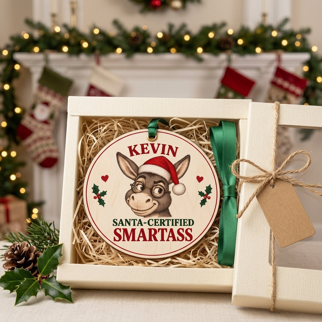 Personalized Funny Santa-Certified Christmas Ornament