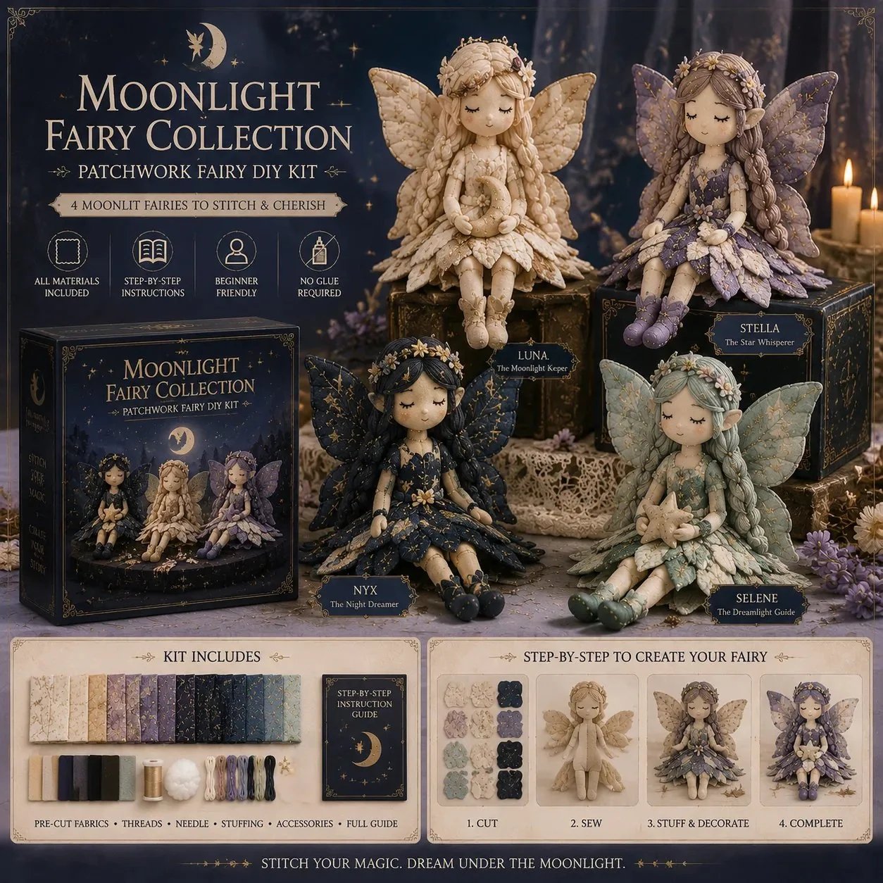 🧚🏻♀️💝LAST DAY 59% OFF🧵Fairy Patchwork DIY Collection