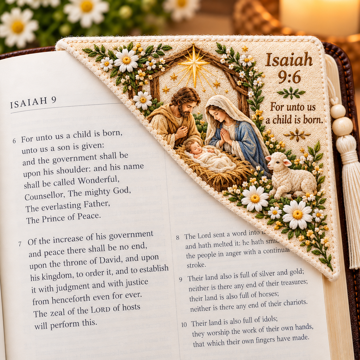 ✝️ Embroidered Bible Corner Bookmarks