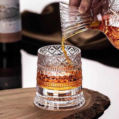 🔥Last Day Promotion-50% OFF 💥Rotating Crystal Whiskey Tumbler Glass
