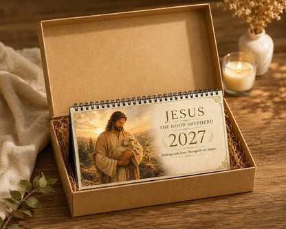 ⏳ Last Day50% OFF – ✝️ 2027 Christian Desk Calendar | Jesus-Inspired Daily Encouragement for Home, Office, Prayer Spaces & Meaningful Christian Gifts 📖✨