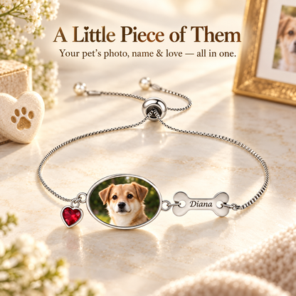 Personalized Pet Photo Bracelet with Custom Name