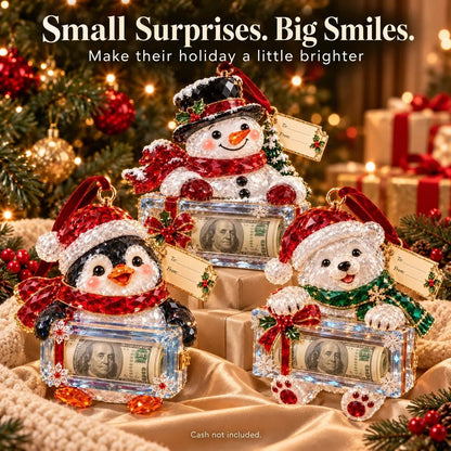 🎄 Christmas Cash Gift Ornament | 20 Crystal-Style Designs with Money Holder & Gift Tag 🎁