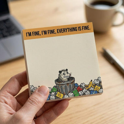 The "Relatable Opossum" Sticky Note Set (4-Pack) 🐾🗑️ | Funny Office Desk Accessories &amp; Coworker Gag Gift