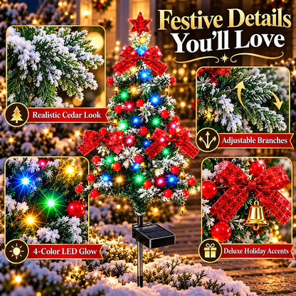 Last Day Promotion! 🔥 Solar Cedar Christmas Tree Lights| Festive Outdoor Holiday Decor