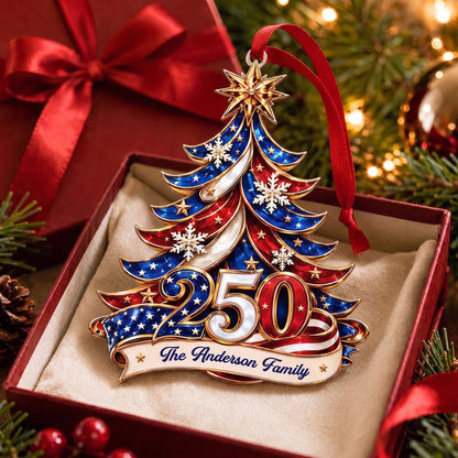 Personalized USA 250th Anniversary Christmas Ornament