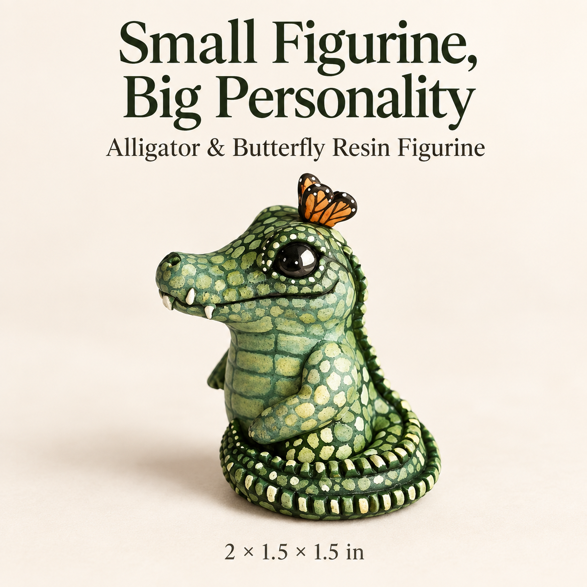 🔥Last Day 50% OFF -🐊 The "Not-So-Scary" Pocket Gator & Butterfly Friend 🦋 (Mini 2" Desk Figurine)