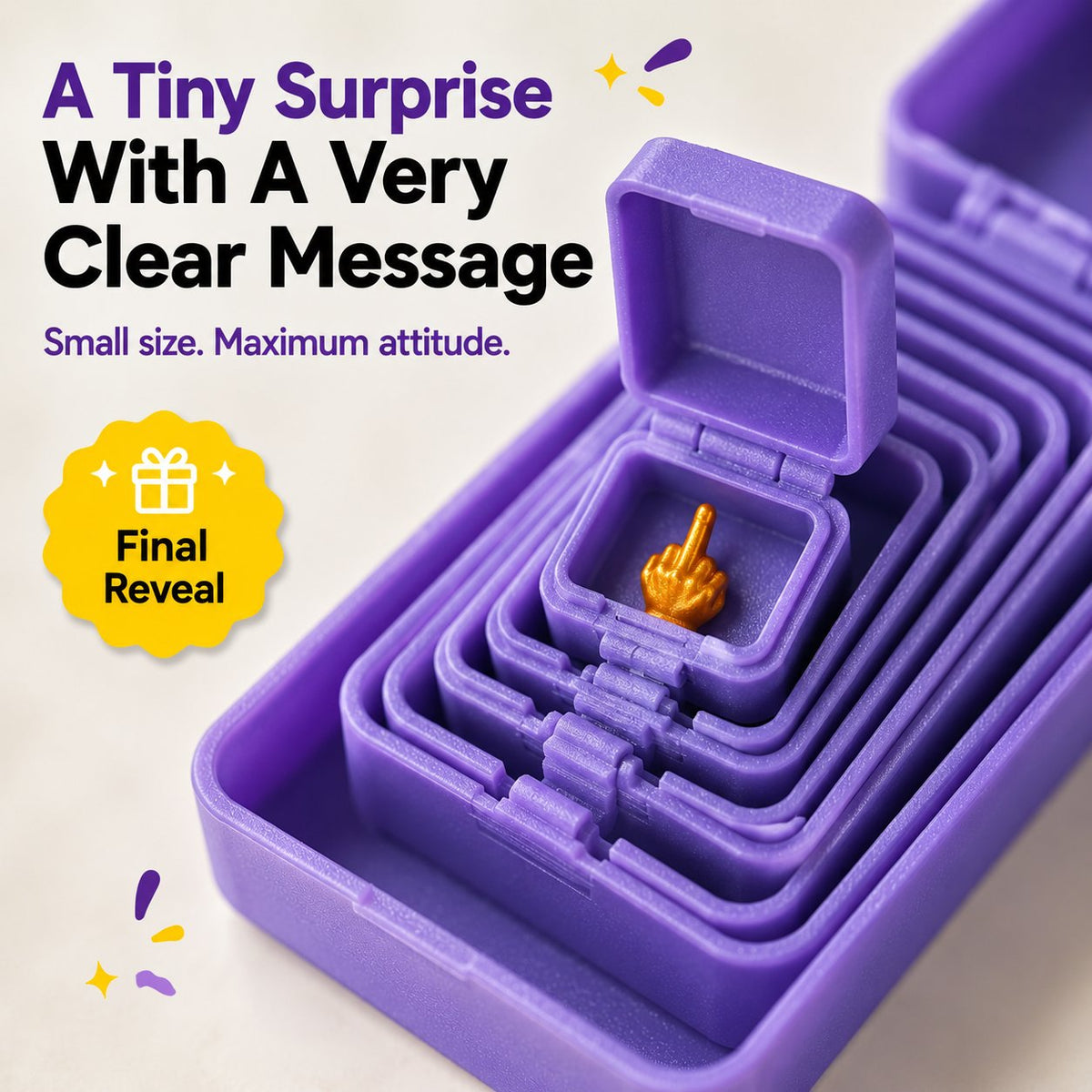 ⭐ Layer Nesting Prank Gift Box | Pick Your Surprise: Middle Finger or Number 67