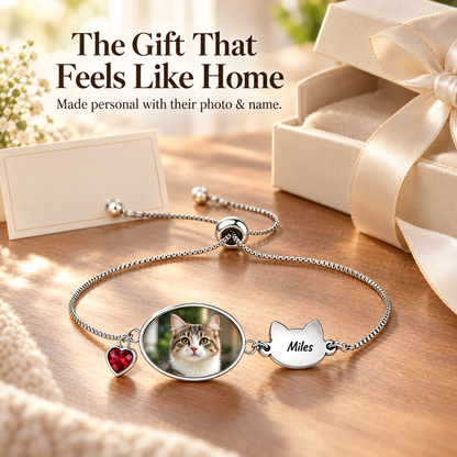 Personalized Pet Photo Bracelet with Custom Name