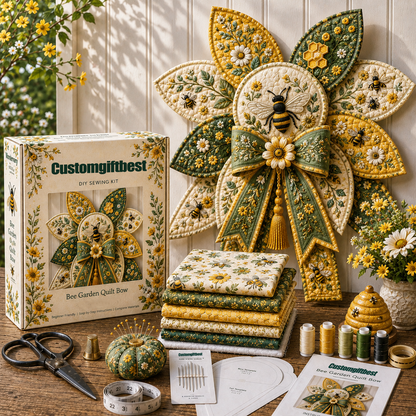 🌼 DIY Sewing Kit Garden Quilt Bow | Beginner Friendly Handmade Craft for Door Wall Entryway Seasonal Home Decor