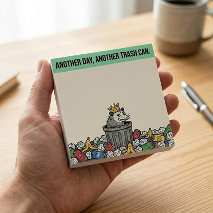 The "Relatable Opossum" Sticky Note Set (4-Pack) 🐾🗑️ | Funny Office Desk Accessories &amp; Coworker Gag Gift
