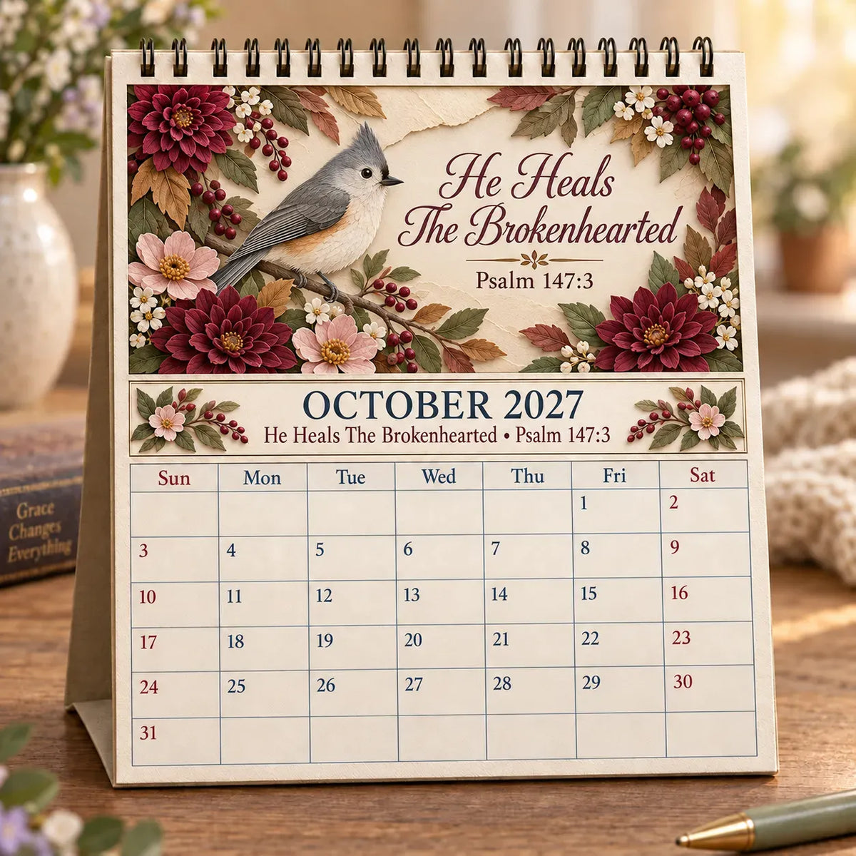 ✝️ Christian Calendar 2027 | 12 Scripture Designs with Nature Scenes