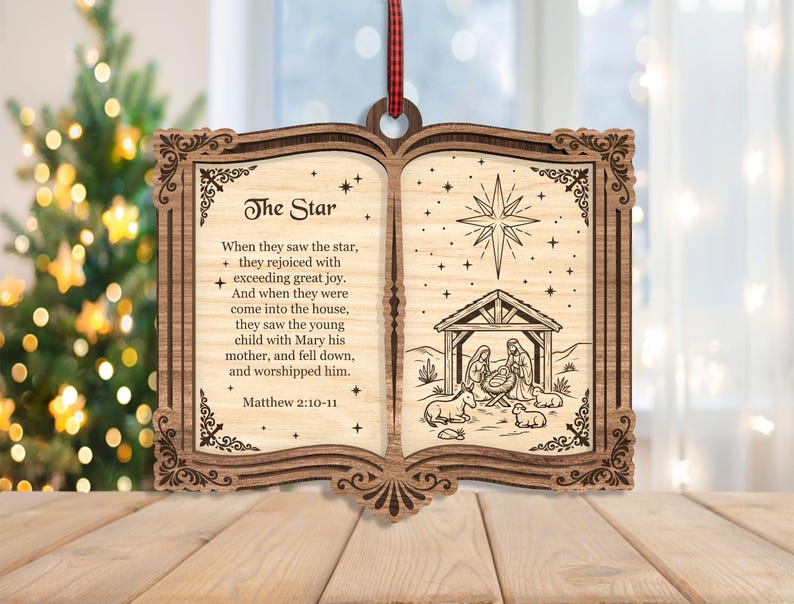 🔥Last Day 50% OFF -✨ The Greatest Story Ever Told... Right on Your Tree! | Nativity Story Wooden Bible Ornaments 📖🎄