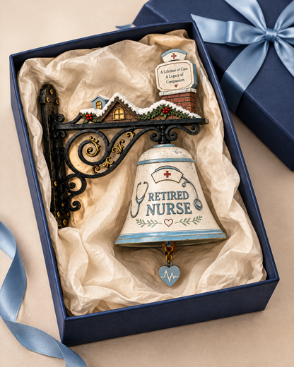 Retired Nurse Christmas Bell Wall Hanging 🎄