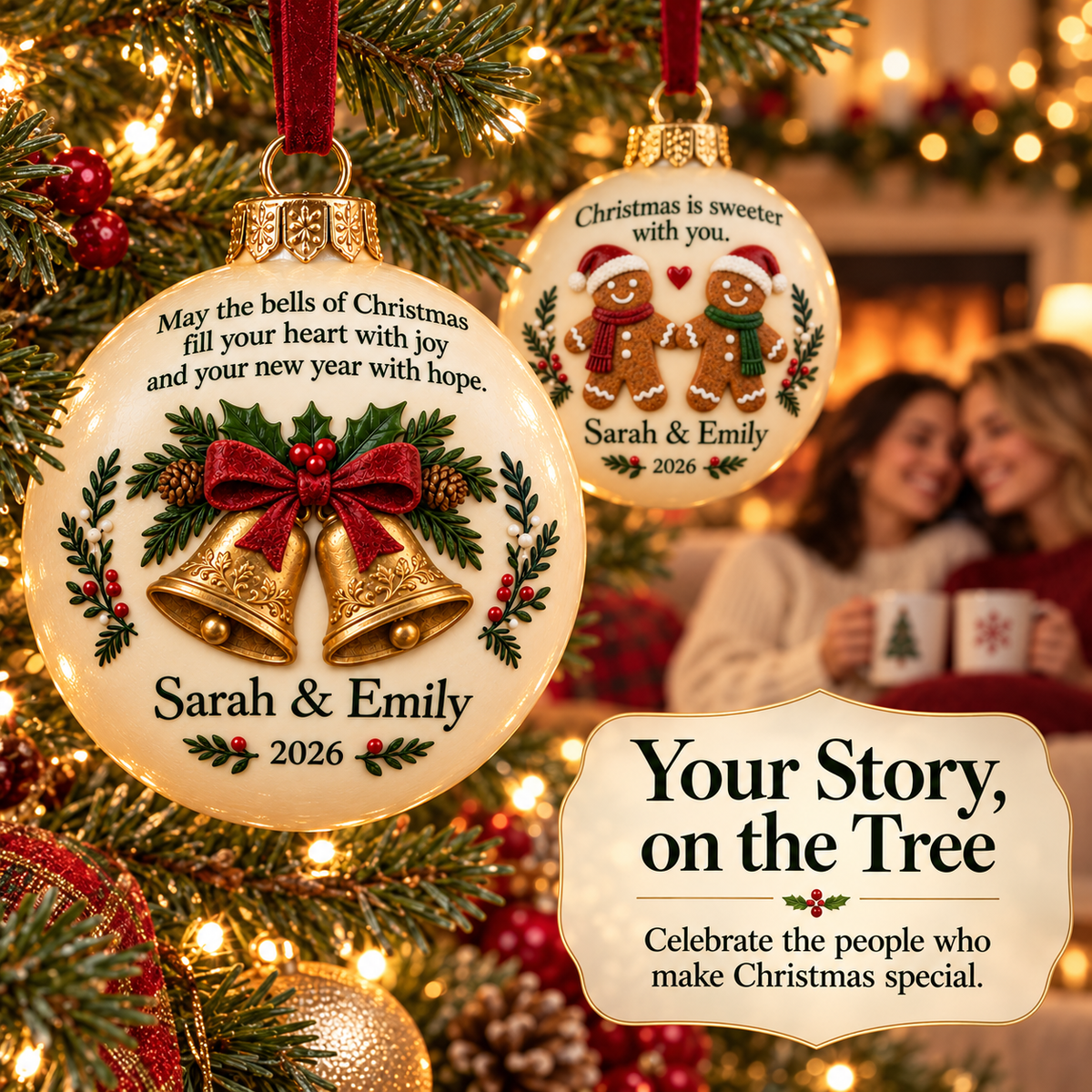 Personalized Keepsake Christmas Ornament | Custom Names 🎄✨