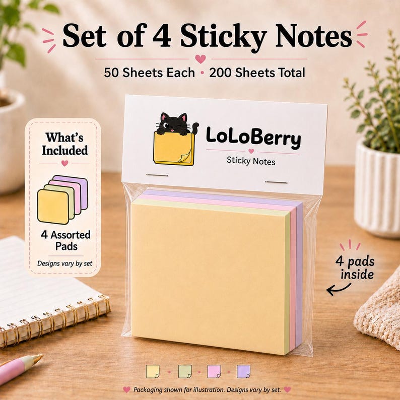 The "Relatable Opossum" Sticky Note Set (4-Pack) 🐾🗑️ | Funny Office Desk Accessories &amp; Coworker Gag Gift