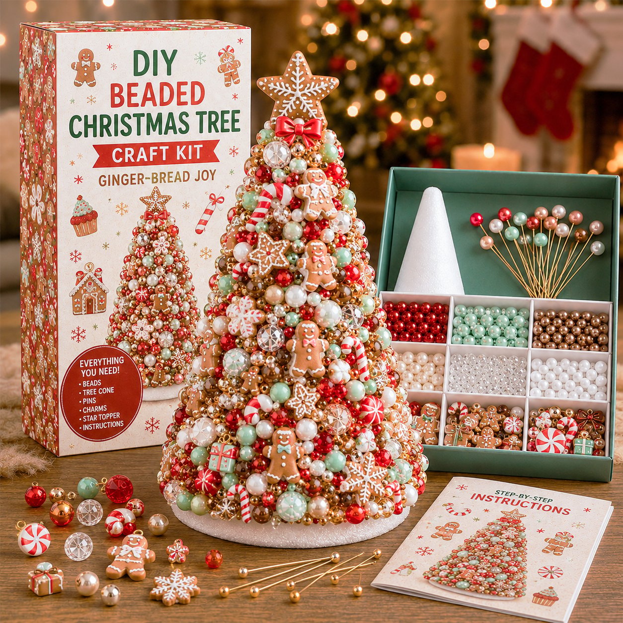 🔥Last Day 50% OFF - 🎄✨ DIY Beaded Christmas Tree Craft Kit