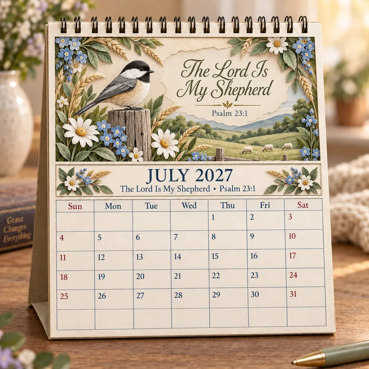 ✝️ Christian Calendar 2027 | 12 Scripture Designs with Nature Scenes