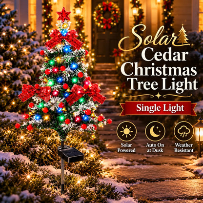 Last Day Promotion! 🔥 Solar Cedar Christmas Tree Lights| Festive Outdoor Holiday Decor