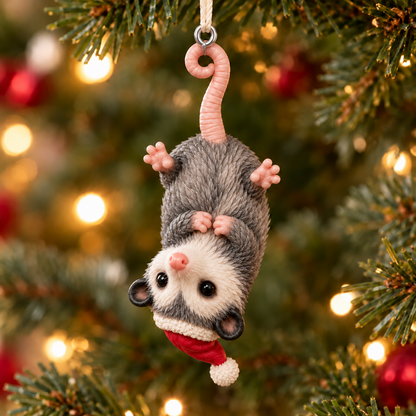 🎄 "Hanging Around" Santa Possum Ornament | Funny Upside-Down Christmas Tree Decor 🐾