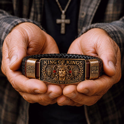 ✝️King of Kings Faith Bracelet – Adjustable Christian Wristband Gift