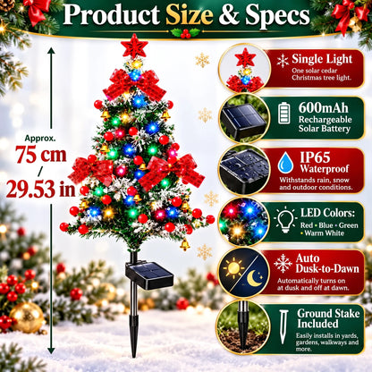 Last Day Promotion! 🔥 Solar Cedar Christmas Tree Lights| Festive Outdoor Holiday Decor
