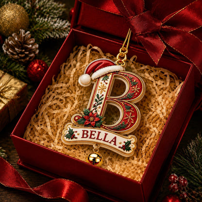 Personalized Letter Initial Christmas Ornament‑Custom Name Family Holiday Keepsake