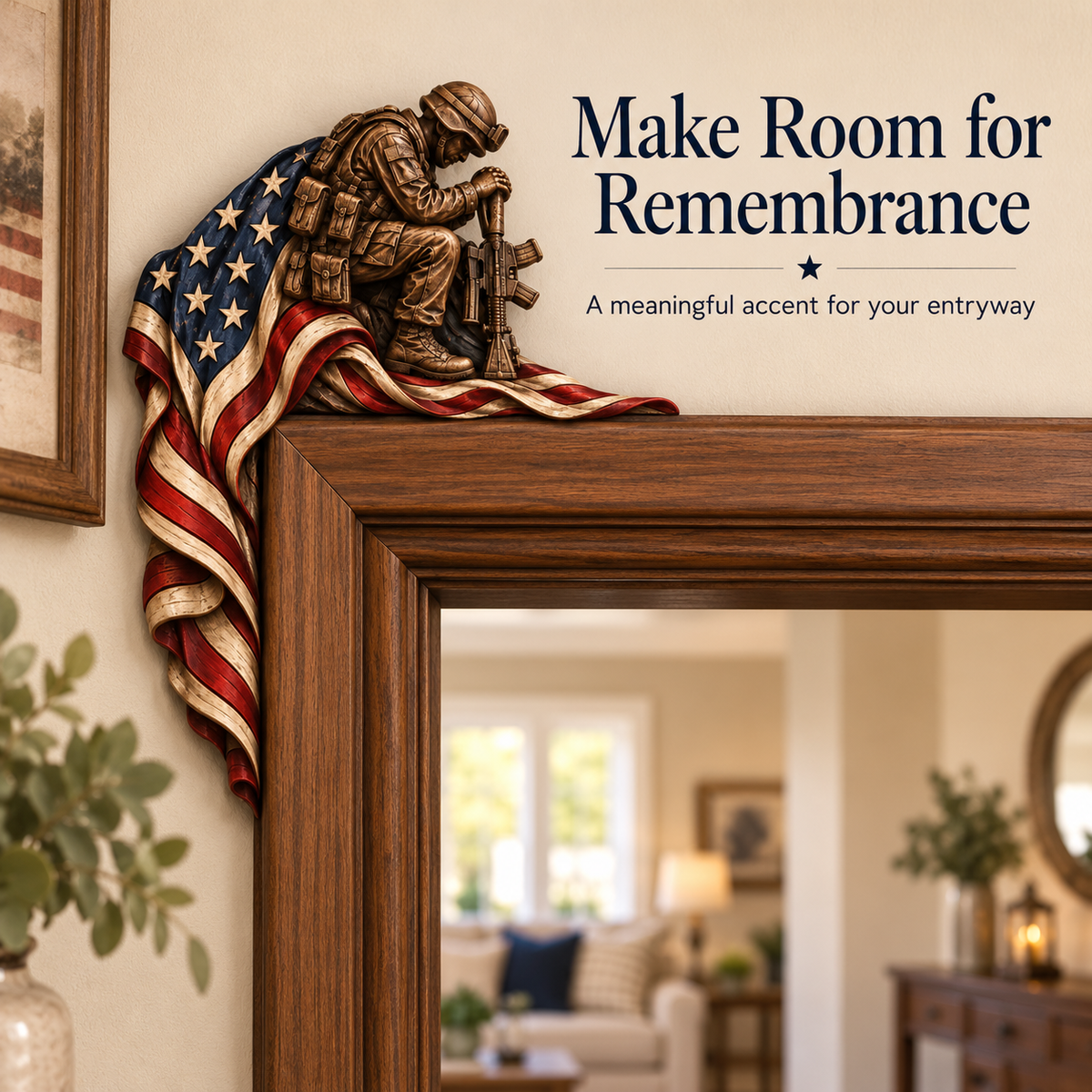 Veteran Memorial Wooden Door Corner Decor