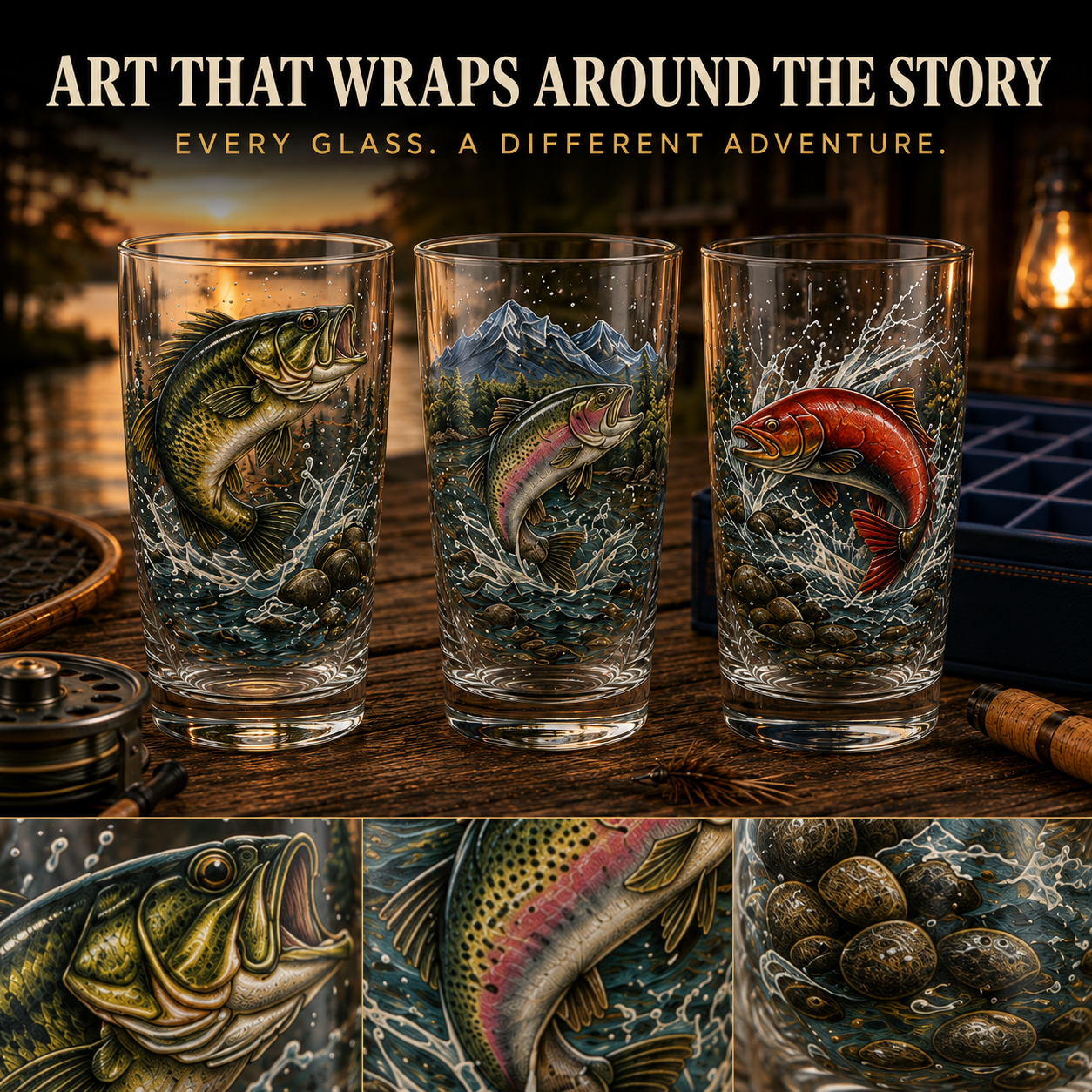 🎅🎅 2026 Christmas Gift 50% Off--✨🎣 The Last Cast Fishing Pint Glass Collection – 7 Unique Angler Designs