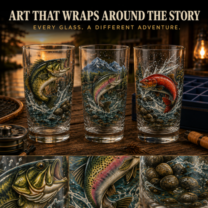 🎅🎅 2026 Christmas Gift 50% Off--✨🎣 The Last Cast Fishing Pint Glass Collection – 7 Unique Angler Designs