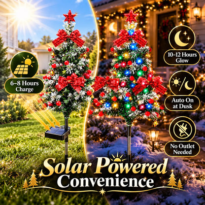 Last Day Promotion! 🔥 Solar Cedar Christmas Tree Lights| Festive Outdoor Holiday Decor